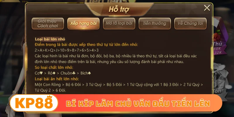 Bí kíp làm chủ ván đấu tiến lên